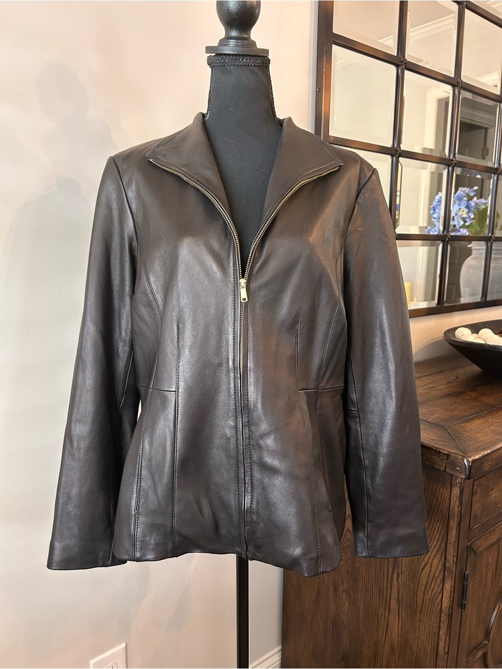 Cole Haan Signature Wing Collar Leather Jacket